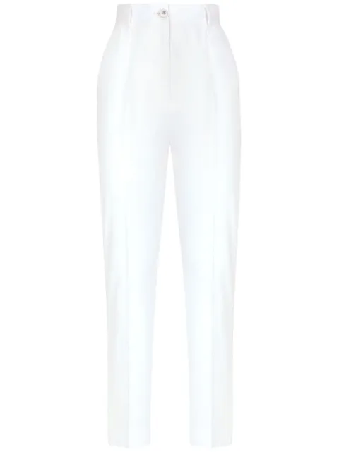 Dolce & Gabbana high-waisted gabardine trousers White FTAM2TFUFJR