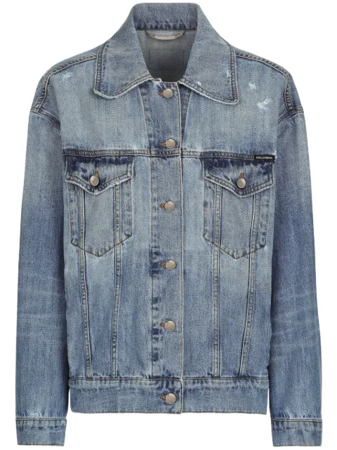 Dolce & Gabbana logo-patch cotton denim jacket Blue F9R74DG8KT0
