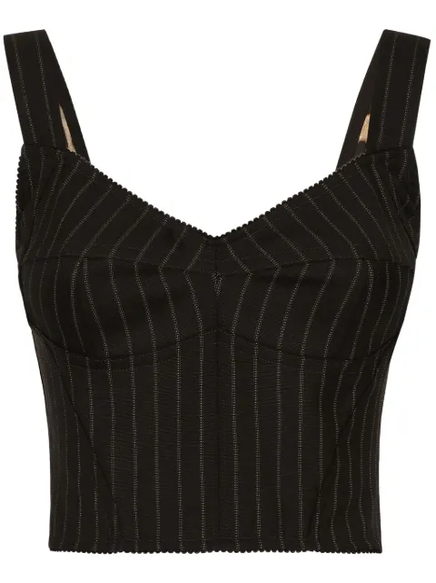 Dolce & Gabbana pinstriped bustier top Black F7W98TFRBDB