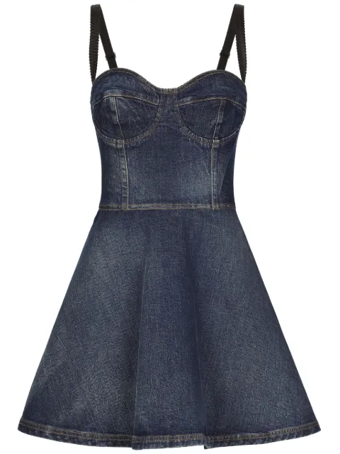 Dolce & Gabbana sweetheart-neck denim mini dress Blue F6GAMDG8KT2