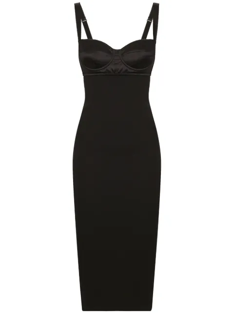 Dolce & Gabbana bustier-style sleeveless midi dress Black F6DBXTFUGKFN0000