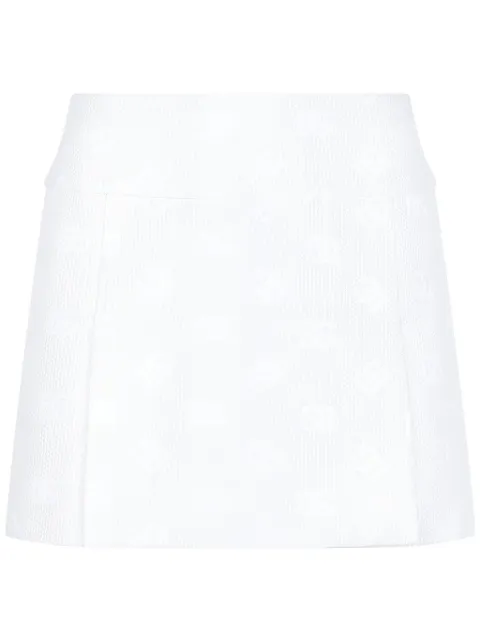 Dolce & Gabbana DG logo-jacquard miniskirt White F4CEATHJMOW