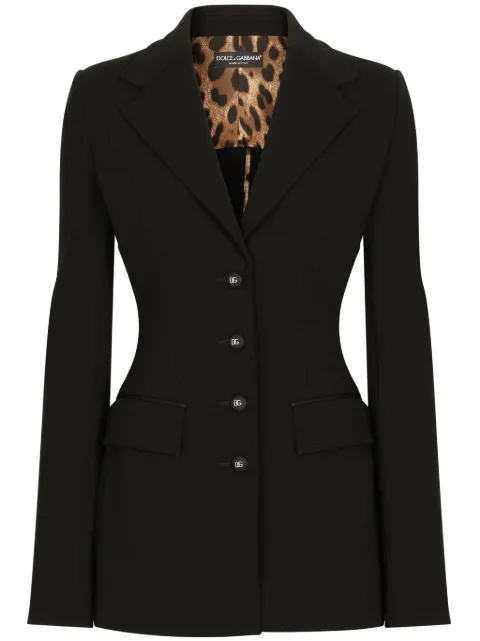 Dolce & Gabbana single-breasted fitted-waistline blazer Black F27ABTFUGN7