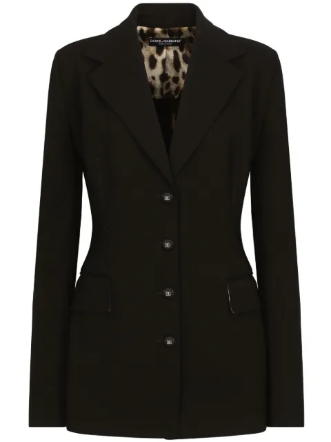 Dolce & Gabbana single-breasted fitted-waistline blazer Black F27AATFUGN7