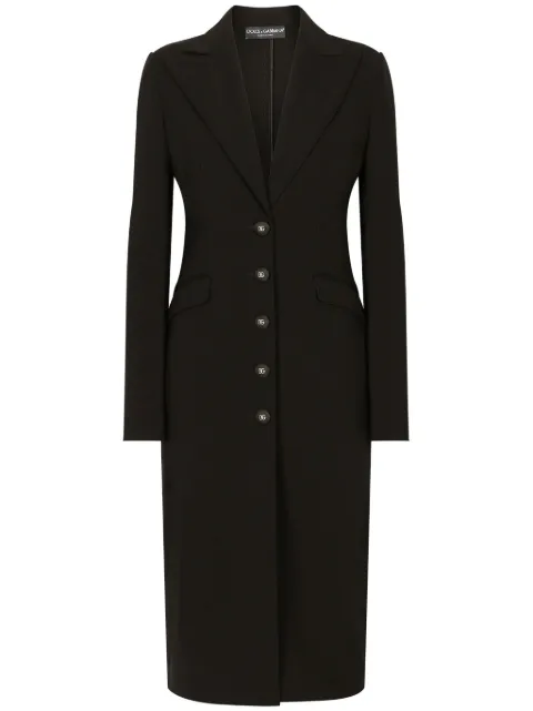 Dolce & Gabbana logo-button single-breasted coat Black F0C3ZTFUGN7