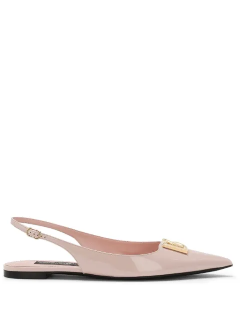 Dolce & Gabbana DG leather slingback ballerina shoes Pink CG0750A1037