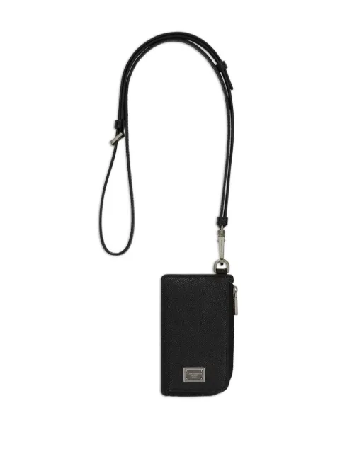 Dolce & Gabbana logo-plaque leather cardholder Black BP3285AG219