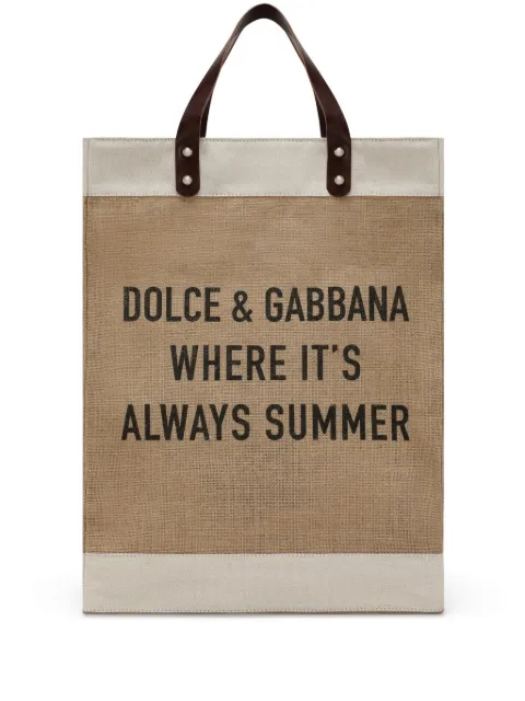Dolce & Gabbana Shopping logo-print tote bag Neutrals BM2275AO727