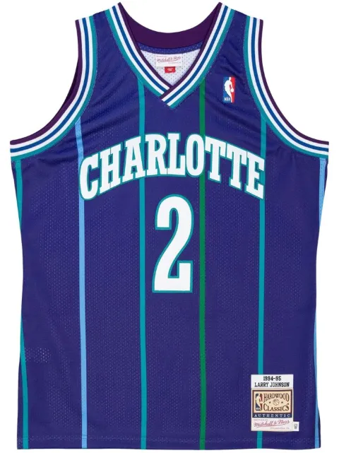 Mitchell & Ness "NBA Charlotte Hornets 94 Larry Johnson" authentic alternate jersey Purple AJY4GS18073CHOPURP94LJO