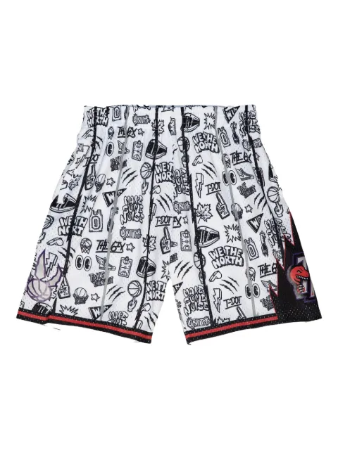 Mitchell & Ness "NBA Toronto Raptors 1998" Doodle Swingman shorts White PFSW1267TRA98PPPPTWH