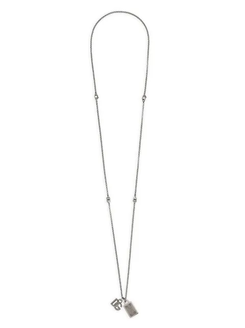 Dolce & Gabbana logo-plaque dog-tag necklace Silver WNQ3S4W1111