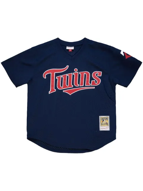 Mitchell & Ness "MLB Minnesota Twins 2002 David Ortiz" Authentic BP Pullover jersey T-shirt Blue ABPJAC20027MTWNAVY02DOR