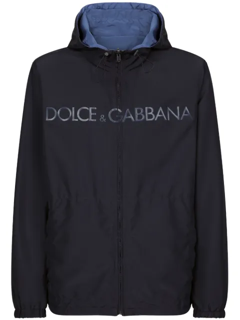 Dolce & Gabbana logo-print reversible parka Blue G9AHBTFUMQ7