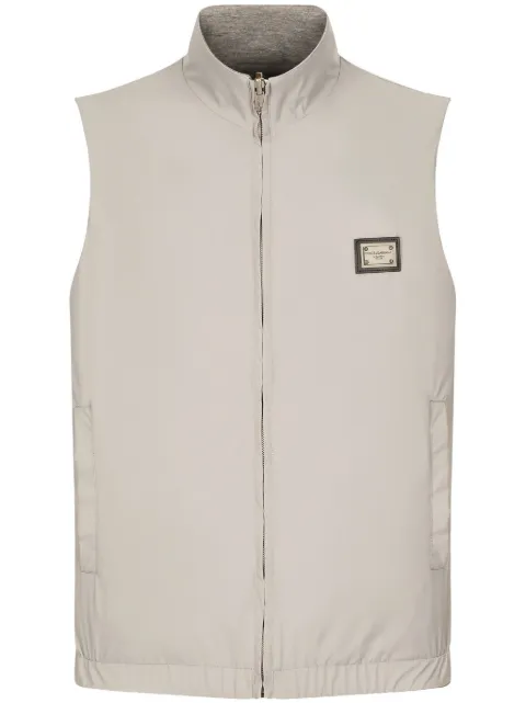 Dolce & Gabbana logo-plaque reversible gilet Grey G9AVCTGH479