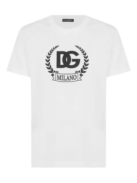 Dolce & Gabbana crew-neck logo-print T-shirt White G8RN8TG7M8U