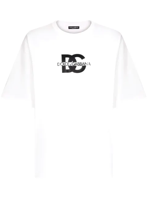 Dolce & Gabbana logo-print cotton T-shirt White G8PN9TG7M1C