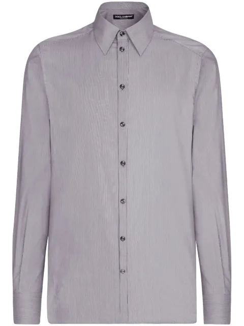 Dolce & Gabbana long-sleeved cotton shirt Grey G5LP8TFR5ZG