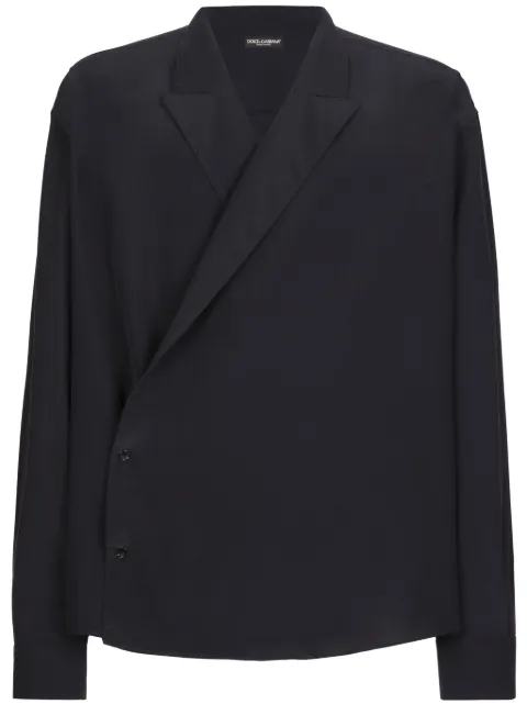 Dolce & Gabbana wrap silk shirt Black G5LI3TFU1QF