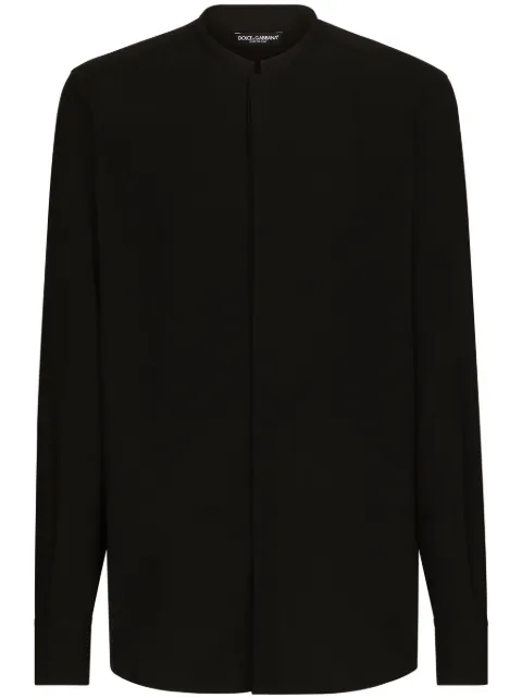 Dolce & Gabbana long-sleeved silk-blend shirt Black G5LF8TFUMVS