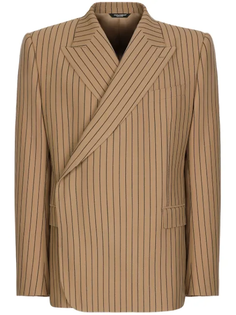 Dolce & Gabbana pinstripe-pattern wool blazer Neutrals G2TN4TFR20N