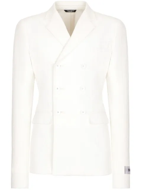 Dolce & Gabbana double-breasted crepe blazer White G2TN2TFU9AT