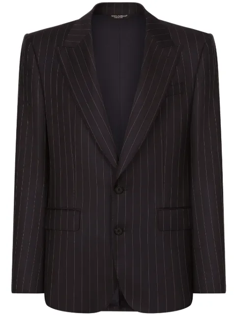Dolce & Gabbana striped single-breasted blazer Black G2QU6TFR20J
