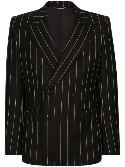 Dolce & Gabbana pinstripe-pattern wool blazer Black G2QU4TFR204