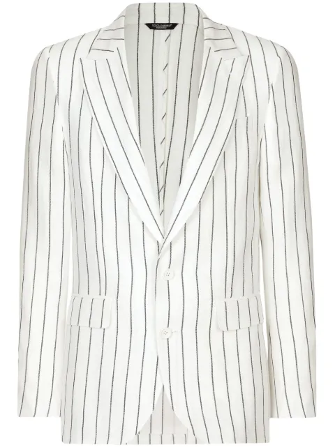 Dolce & Gabbana striped linen blazer White G2QS6TFR4A4