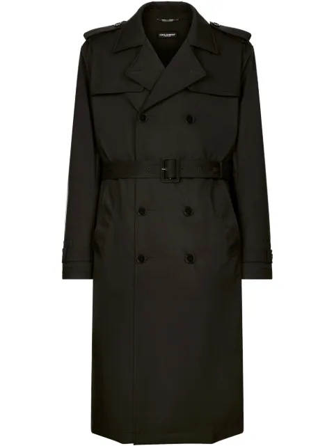 Dolce & Gabbana belted double-breasted trench coat Black G042RTFUS0D
