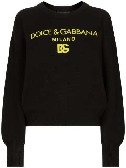Dolce & Gabbana logo-print cashmere jumper Black FXW03TJAWX1