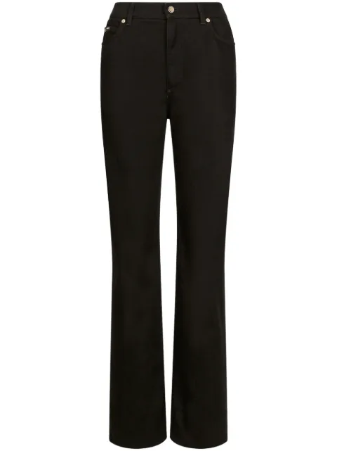 Dolce & Gabbana logo-patch wide-leg jeans Black FTCGNDG8KS0