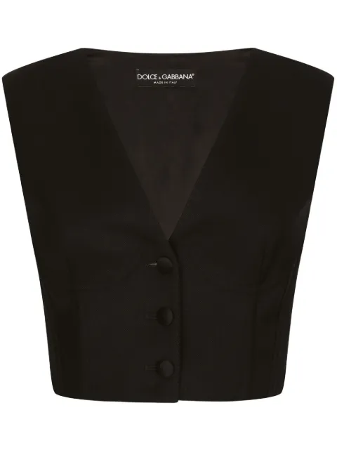 Dolce & Gabbana cropped bustier vest Black F791DTFURBG