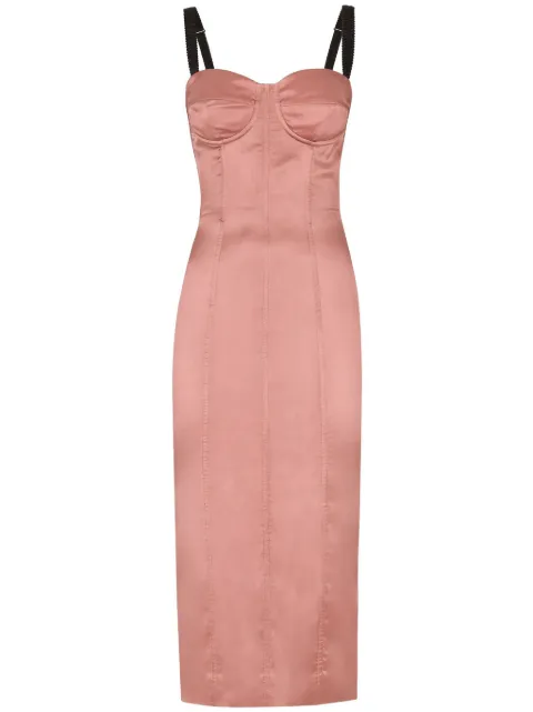 Dolce & Gabbana sweetheart-neck silk-blend dress Pink F6DIHTFURAG