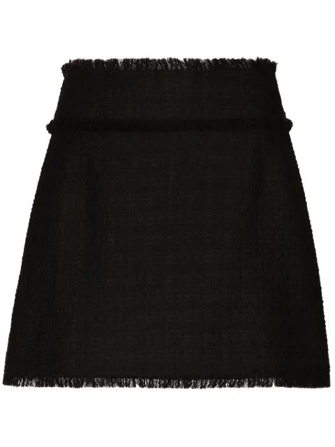 Dolce & Gabbana high-waist tweed miniskirt Black F4CR5TFMMHN