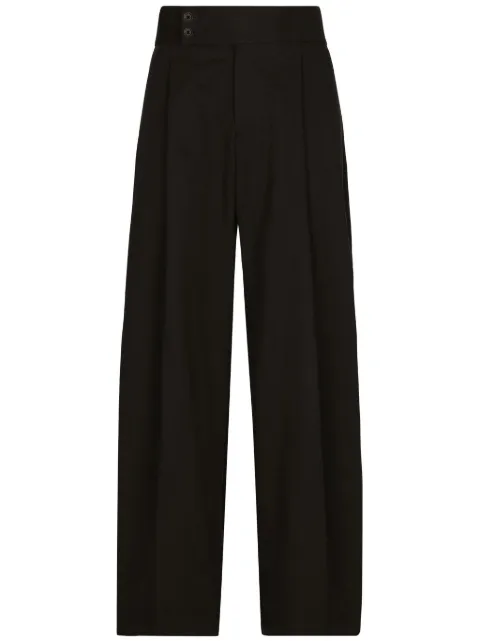 Dolce & Gabbana high-waisted stretch-cotton trousers Brown GP086TFUFMV