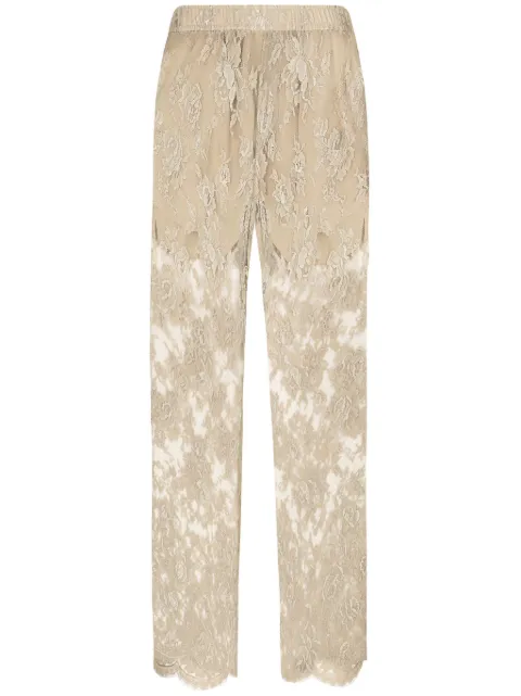 Dolce & Gabbana Sartoriale wide-leg lace trousers Neutrals GP05QTHLM9Y