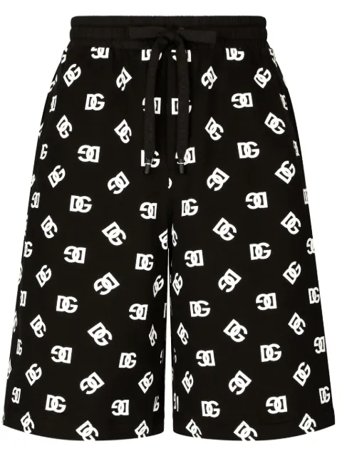 Dolce & Gabbana logo-print cotton track shorts Black GP05HTG7L5C