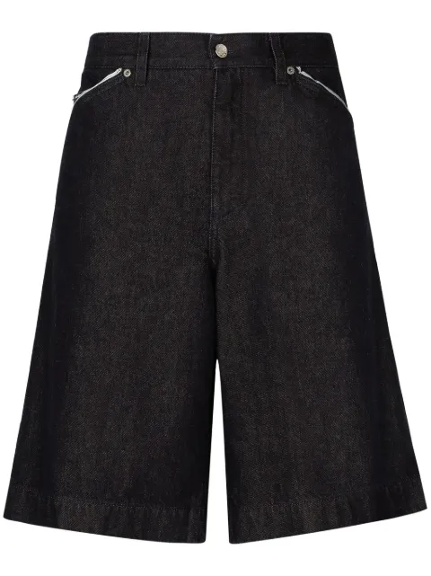 Dolce & Gabbana logo-plaque denim bermuda shorts Black GP04LDG8KF1