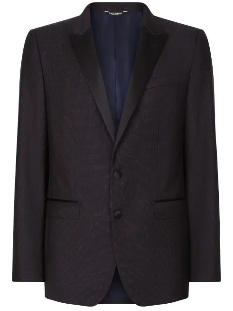 Dolce & Gabbana contrasting lapels two-piece suit Black GKPFMTFM2GS