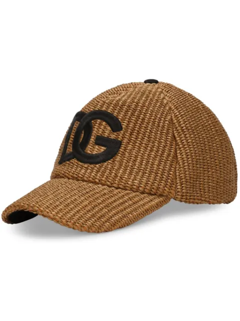 Dolce & Gabbana logo-embroidered interwoven cap Neutrals GH706ZGH200