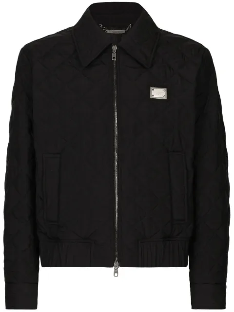 Dolce & Gabbana diamond-quilted bomber jacket Black G9AVFTGH486