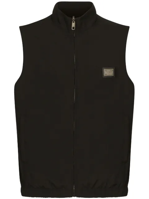Dolce & Gabbana logo-plaque reversible gilet Black G9AVCTGH478