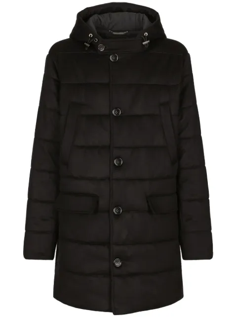 Dolce & Gabbana quilted cashmere single-breasted coat Black G9ATGTFU27F