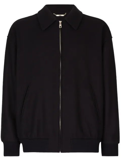 Dolce & Gabbana logo-plaque zip-up bomber jacket Blue G9ASOTFU3QB