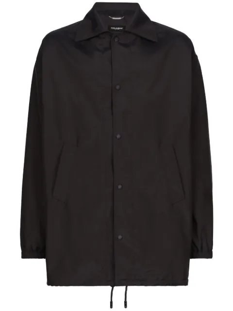 Dolce & Gabbana logo-plaque pointed-collar parka Blue G9ASDTGH188