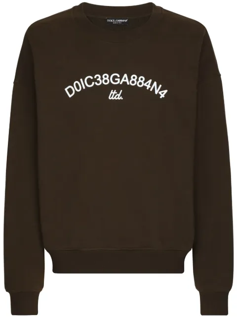 Dolce & Gabbana logo-print cotton sweatshirt Brown G9AQVT