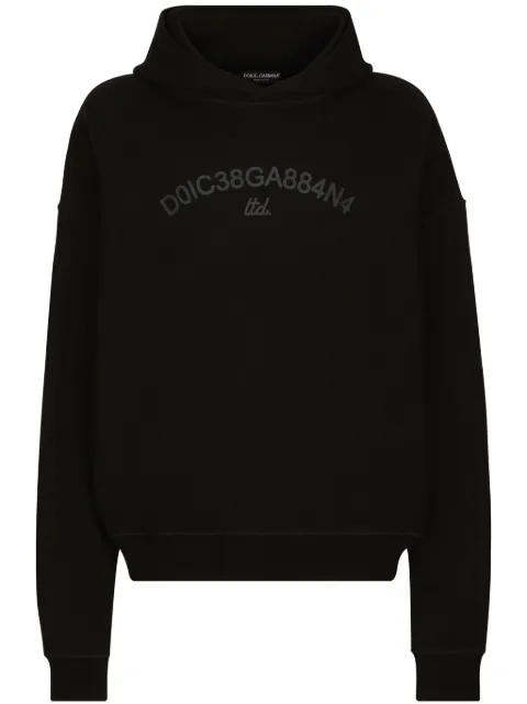 Dolce & Gabbana logo-print cotton hoodie Black G9AKATHU7PP