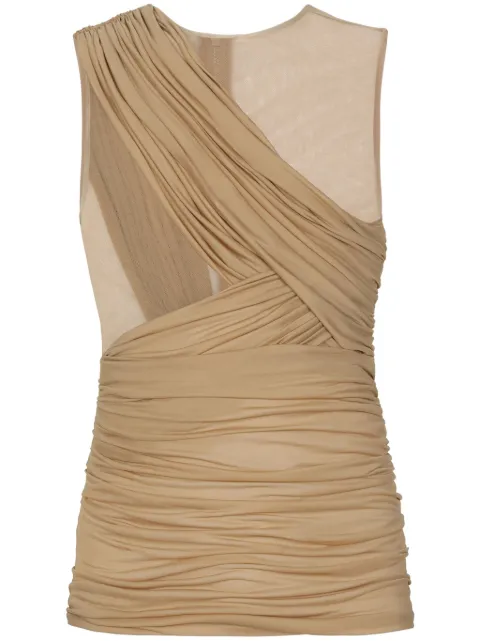 Dolce & Gabbana ruched tulle tank top Neutrals G8RW3TG7M7S