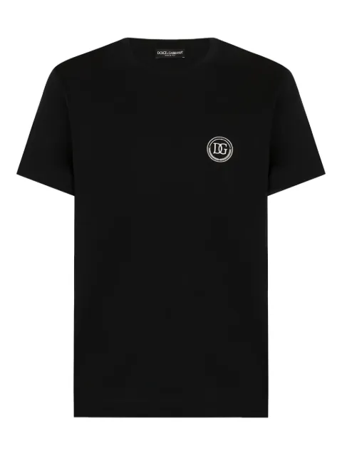 Dolce & Gabbana logo-embroidered T-shirt Black G8RN8ZG7M8X