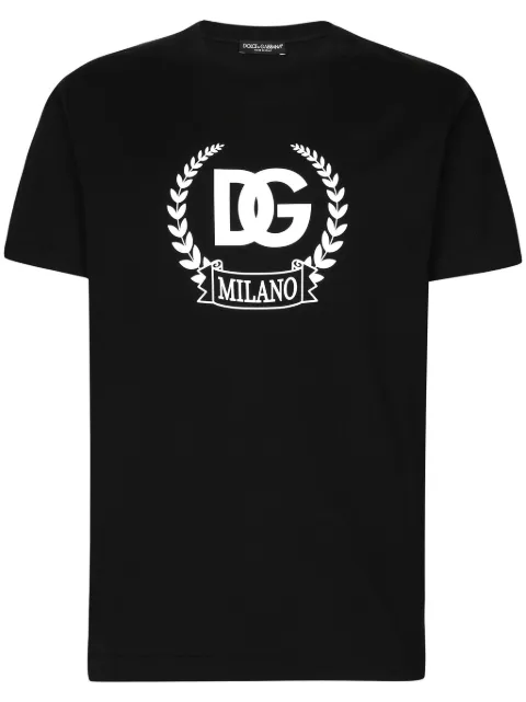 Dolce & Gabbana DG-print stretch-cotton T-shirt Black G8RN8TG7M8U